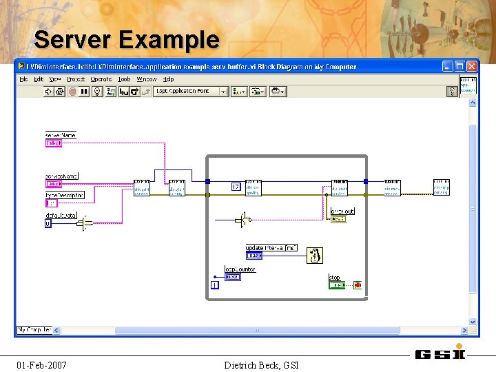 Server Example 01 -Feb-2007 Dietrich Beck, GSI 
