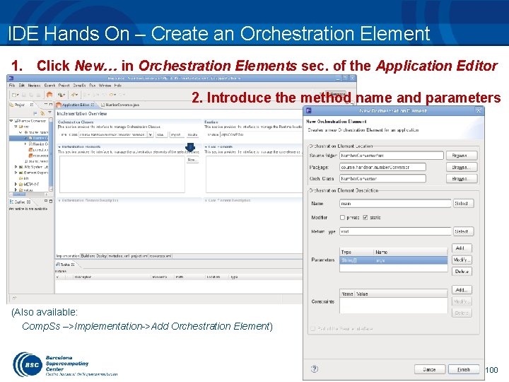 IDE Hands On – Create an Orchestration Element 1. Click New… in Orchestration Elements