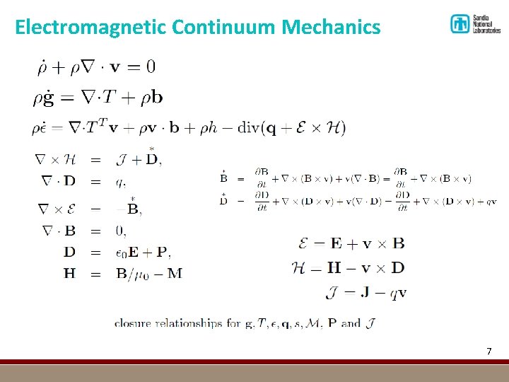 Electromagnetic Continuum Mechanics 7 