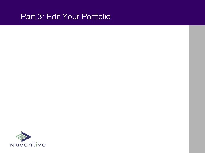 Part 3: Edit Your Portfolio 