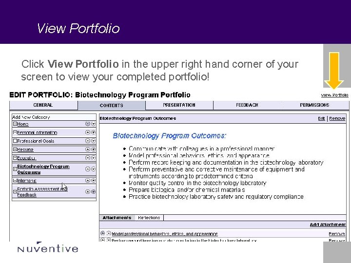 View Portfolio Click View Portfolio in the upper right hand corner of your screen