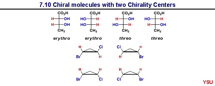 7. 10 Chiral molecules with two Chirality Centers YSU 