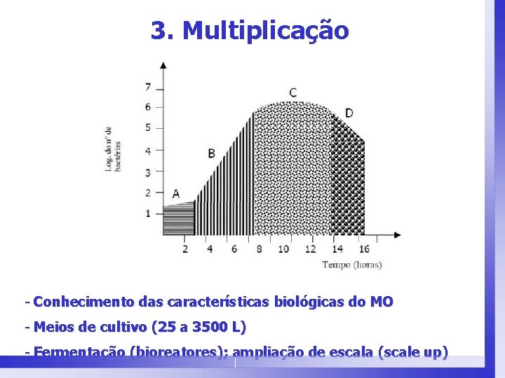 3. Multiplicação - Conhecimento das características biológicas do MO - Meios de cultivo (25