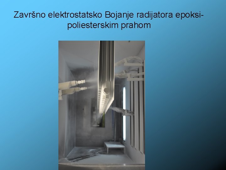 Završno elektrostatsko Bojanje radijatora epoksipoliesterskim prahom 