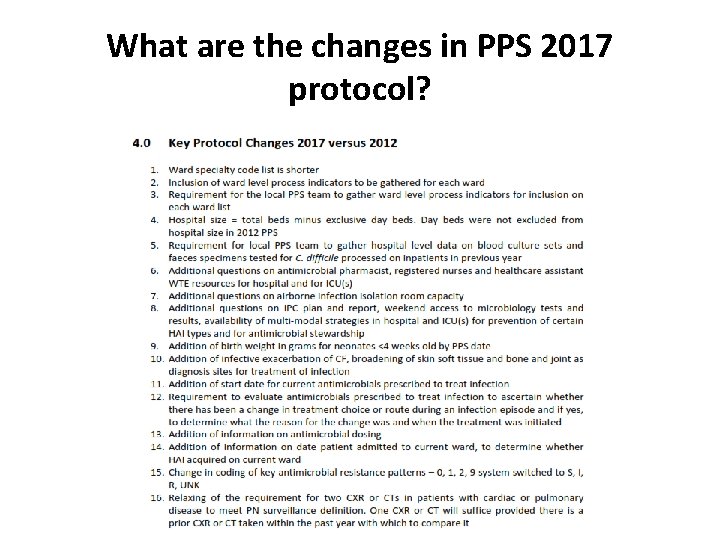 What are the changes in PPS 2017 protocol? 