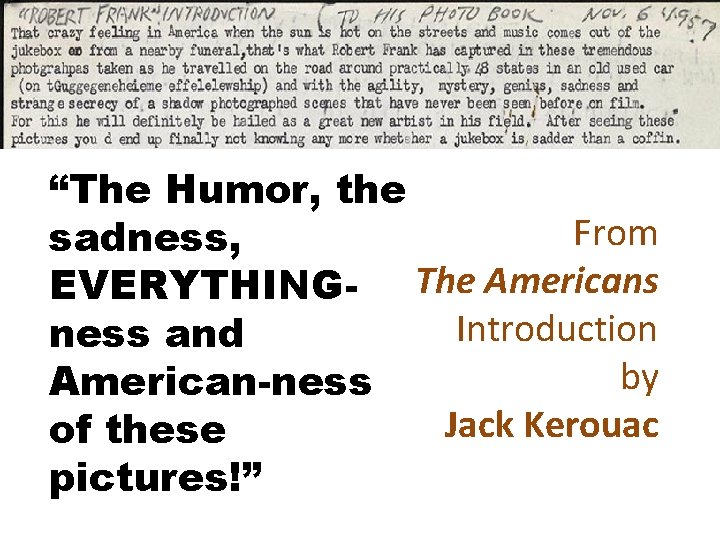 “The Humor, the From sadness, EVERYTHING- The Americans Introduction ness and by American-ness Jack