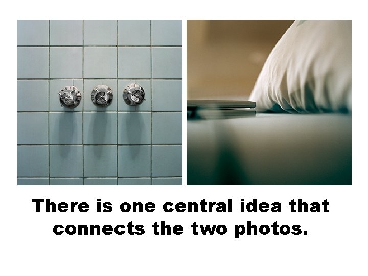 There is one central idea that connects the two photos. 