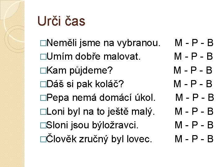Urči čas �Neměli jsme na vybranou. �Umím dobře malovat. �Kam půjdeme? �Dáš si pak