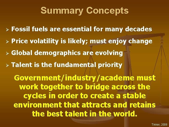 Summary Concepts Ø Fossil fuels are essential for many decades Ø Price volatility is