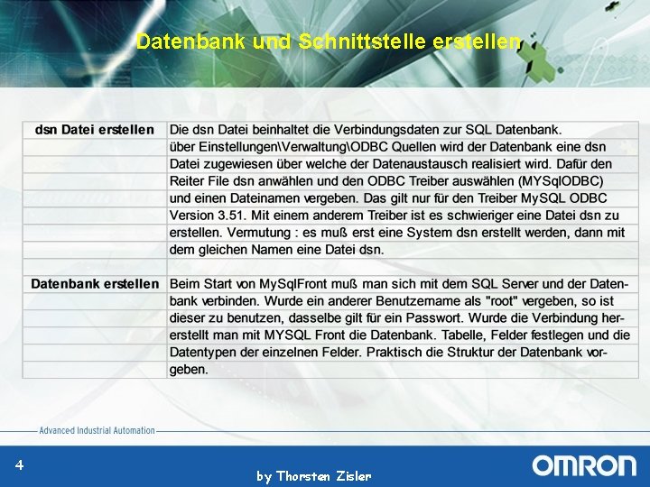 Datenbank und Schnittstelle erstellen 4 by Thorsten Zisler 