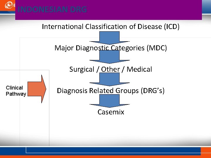 INDONESIAN DRG International Classification of Disease (ICD) Major Diagnostic Categories (MDC) Surgical / Other INDONESIAN DRG International Classification of Disease (ICD) Major Diagnostic Categories (MDC) Surgical / Other