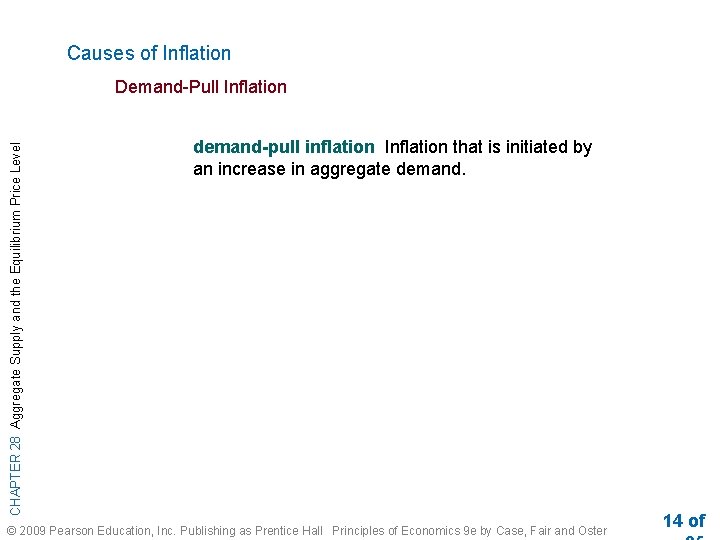 Causes of Inflation CHAPTER 28 Aggregate Supply and the Equilibrium Price Level Demand-Pull Inflation