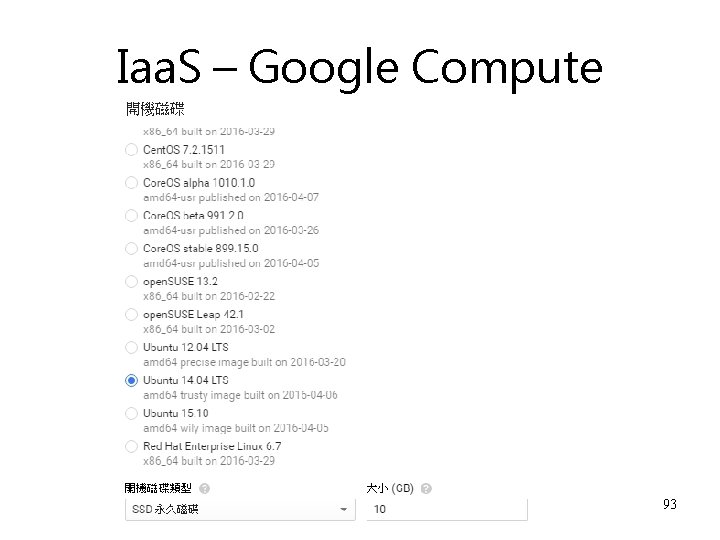 Iaa. S – Google Compute 93 