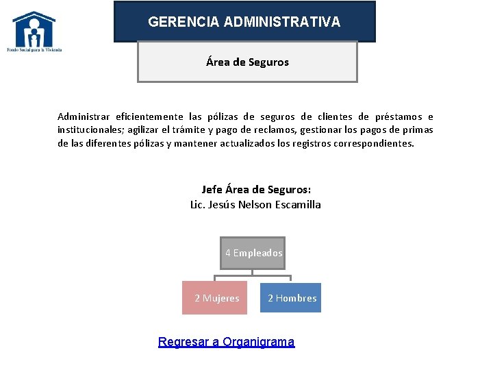 GERENCIA ADMINISTRATIVA Área de Seguros Administrar eficientemente las pólizas de seguros de clientes de