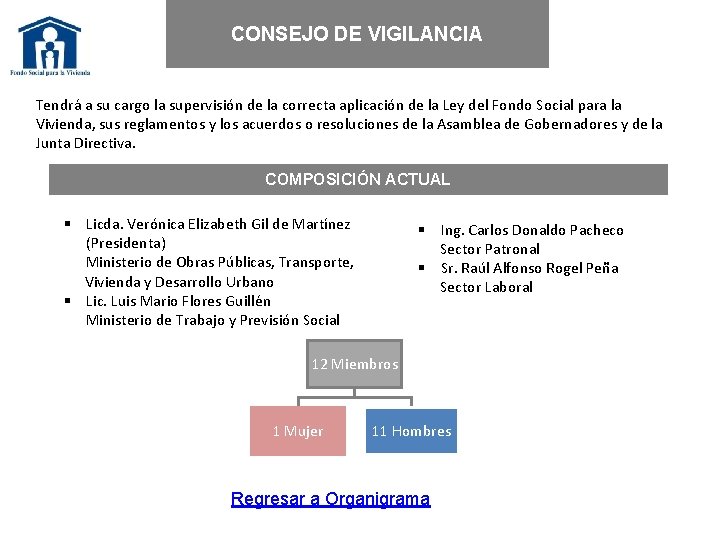 CONSEJO DE VIGILANCIA Tendrá a su cargo la supervisión de la correcta aplicación de