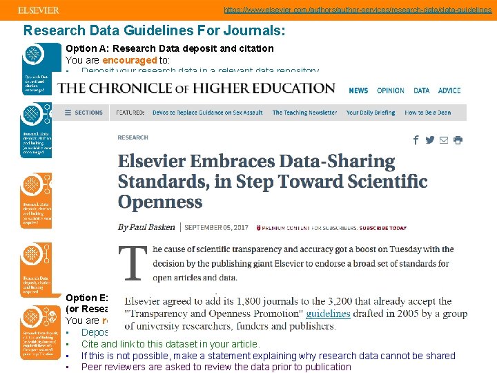 https: //www. elsevier. com/authors/author-services/research-data/data-guidelines Research Data Guidelines For Journals: Option A: Research Data deposit