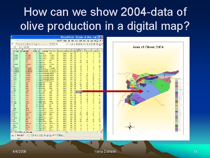 How can we show 2004 -data of olive production in a digital map? 4/4/2006