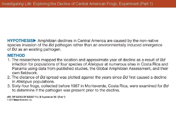 Investigating Life: Exploring the Decline of Central American Frogs, Experiment (Part 1) 