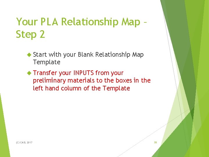 Your PLA Relationship Map – Step 2 Start with your Blank Relationship Map Template Your PLA Relationship Map – Step 2 Start with your Blank Relationship Map Template