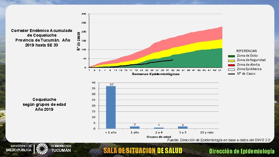 Corredor Endémico Acumulado de Coqueluche Provincia de Tucumán. Año 2019 hasta SE 33 REFERENCIAS