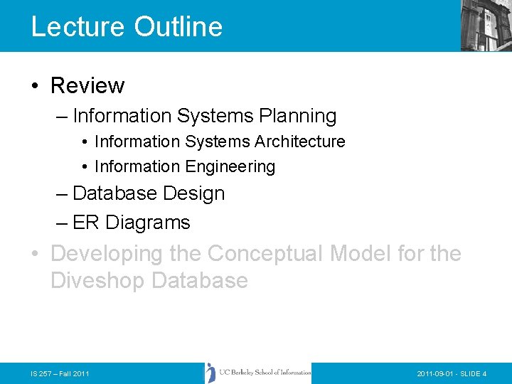 Lecture Outline • Review – Information Systems Planning • Information Systems Architecture • Information Lecture Outline • Review – Information Systems Planning • Information Systems Architecture • Information