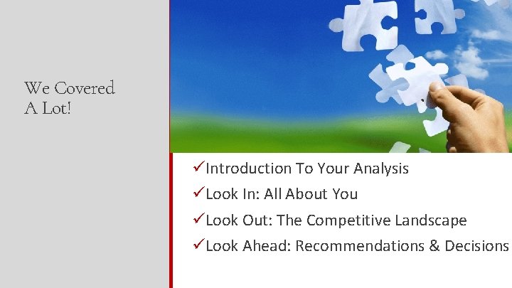 We Covered A Lot! Introduction To This Competitive Analysis üIntroduction To Your Analysis üLook