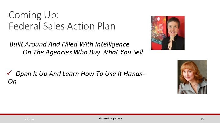 Coming Up: Federal Sales Action Plan Built Around And Filled With Intelligence On The