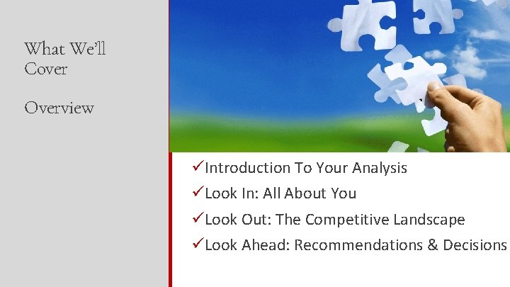 What We’ll Cover Overview Introduction To This Competitive Analysis üIntroduction To Your Analysis üLook