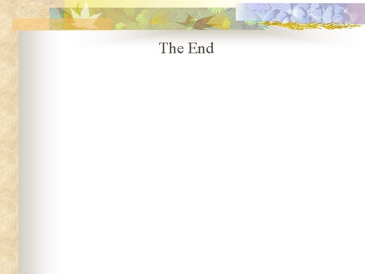 The End 