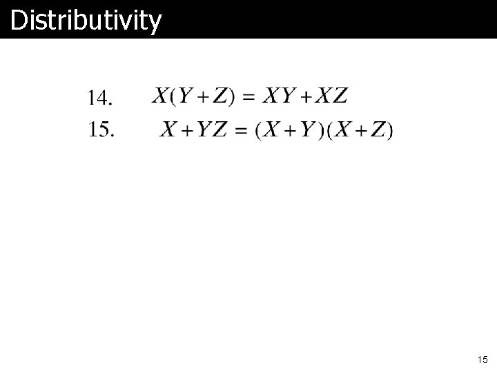 Distributivity 15 