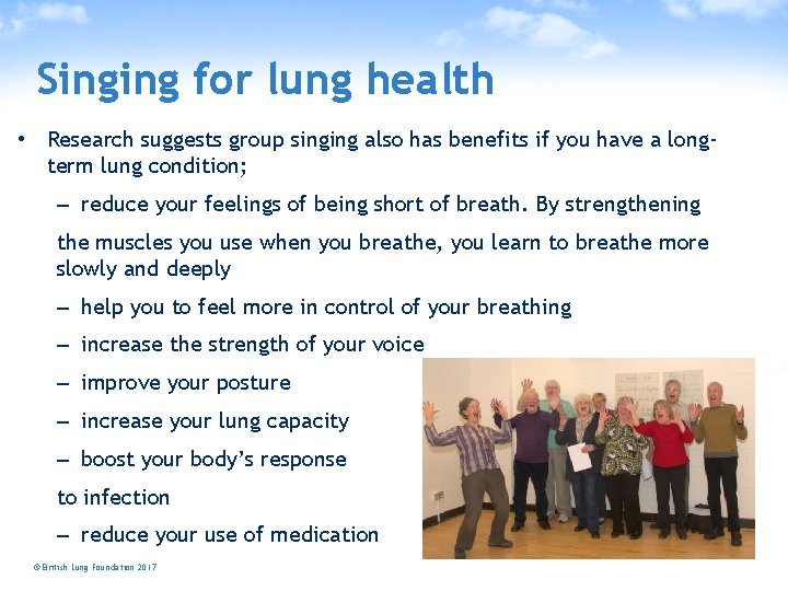 Singing for lung health • Research suggests group singing also has benefits if you