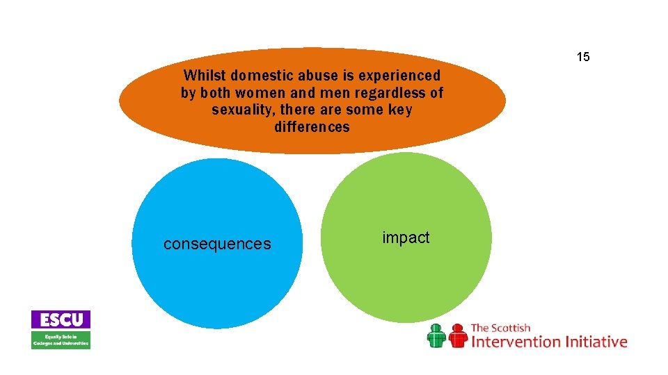 15 Whilst domestic abuse is experienced by both women and men regardless of sexuality,