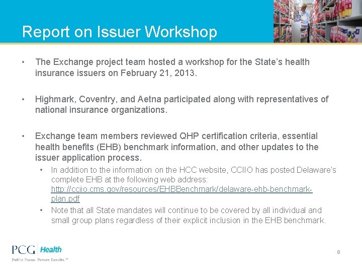 Report on Issuer Workshop • The Exchange project team hosted a workshop for the