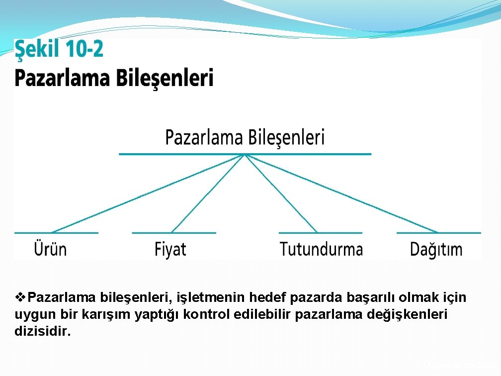 v. Pazarlama bileşenleri, işletmenin hedef pazarda başarılı olmak için uygun bir karışım yaptığı kontrol