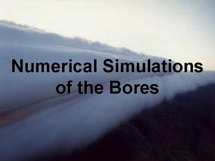 Numerical Simulations of the Bores 