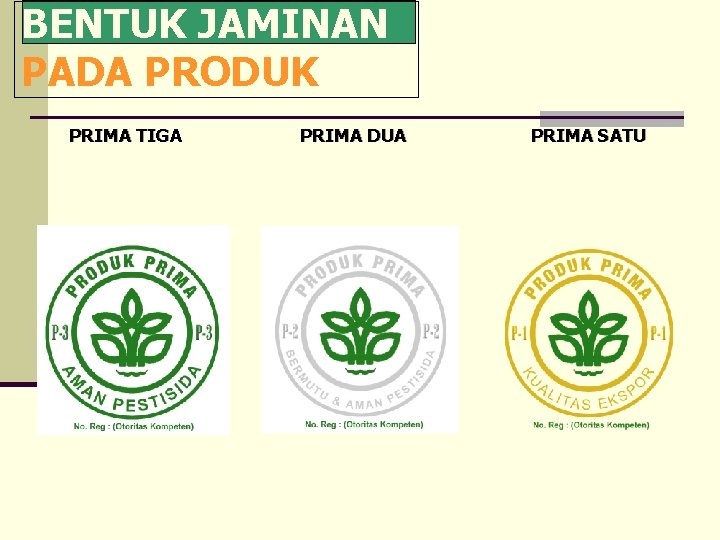BENTUK JAMINAN PADA PRODUK PRIMA TIGA PRIMA DUA PRIMA SATU 