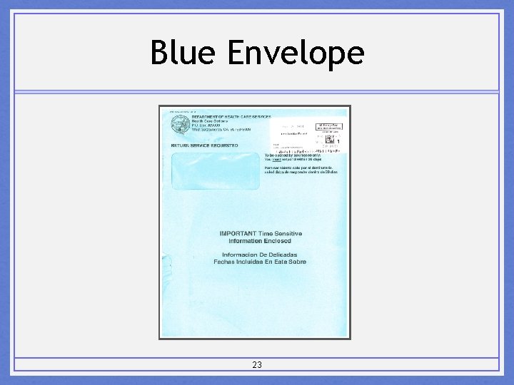 Blue Envelope 23 