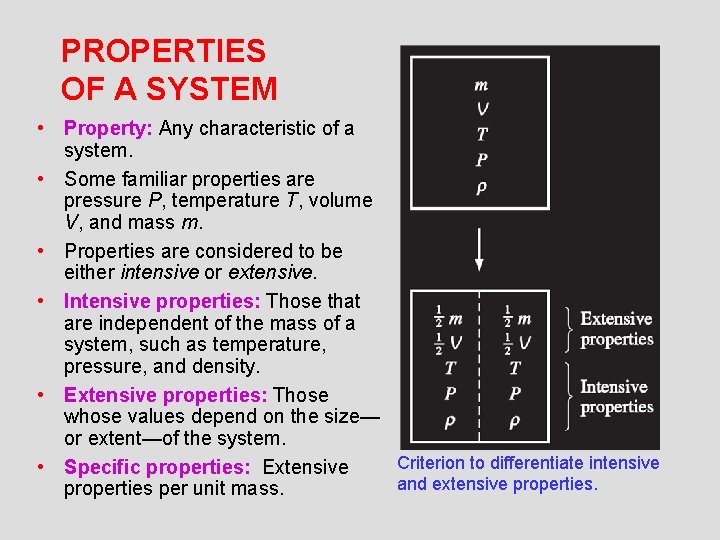 PROPERTIES OF A SYSTEM • Property: Any characteristic of a system. • Some familiar