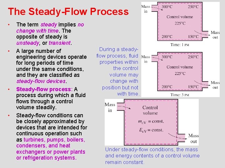 The Steady-Flow Process • • The term steady implies no change with time. The