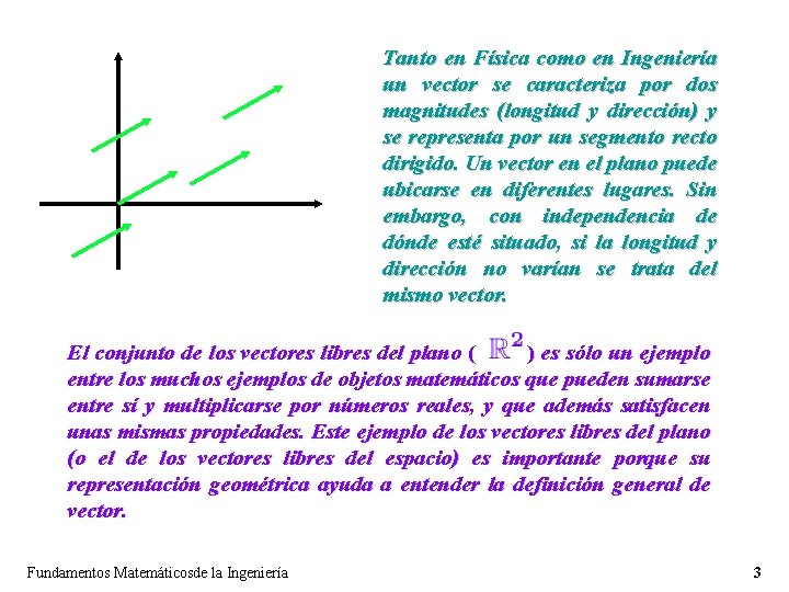 Tanto en Física como en Ingeniería un vector se caracteriza por dos magnitudes (longitud