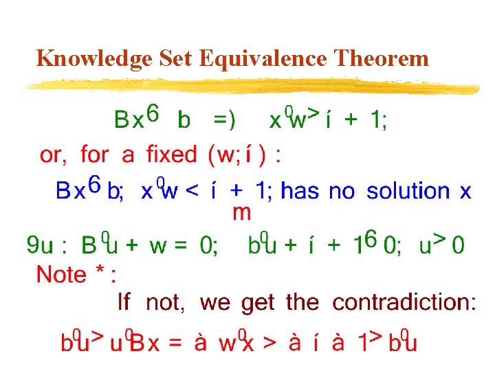 Knowledge Set Equivalence Theorem 