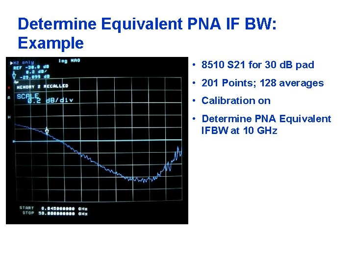 Determine Equivalent PNA IF BW: Example • 8510 S 21 for 30 d. B