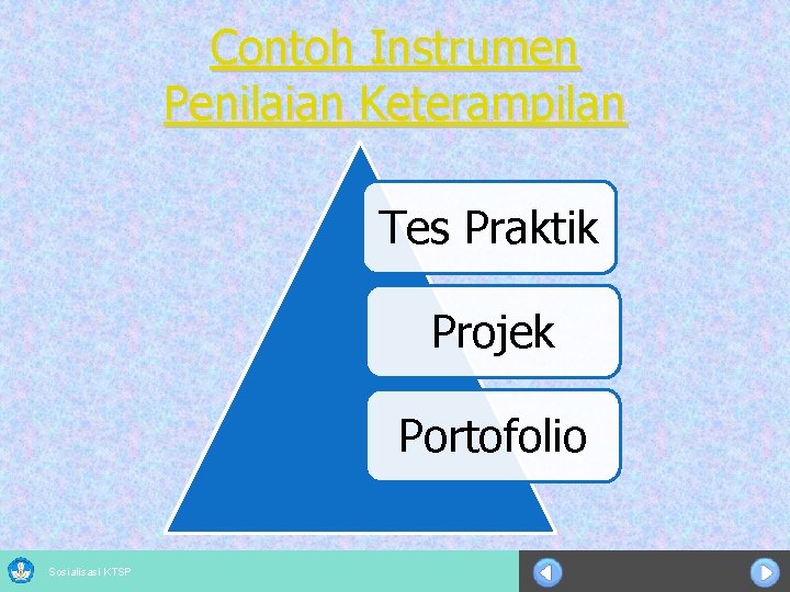 Contoh Instrumen Penilaian Keterampilan Tes Praktik Projek Portofolio Sosialisasi KTSP 