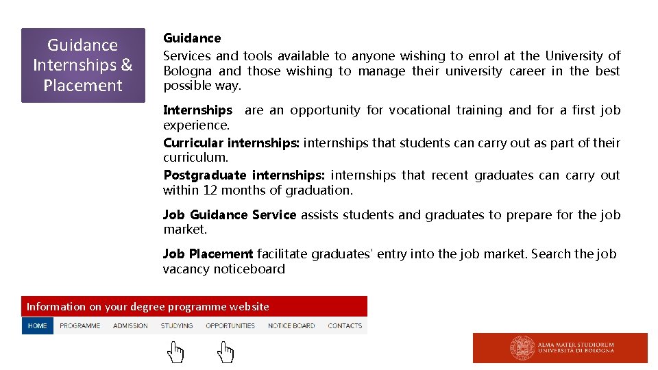 Guidance Internships & Placement Guidance Services and tools available to anyone wishing to enrol