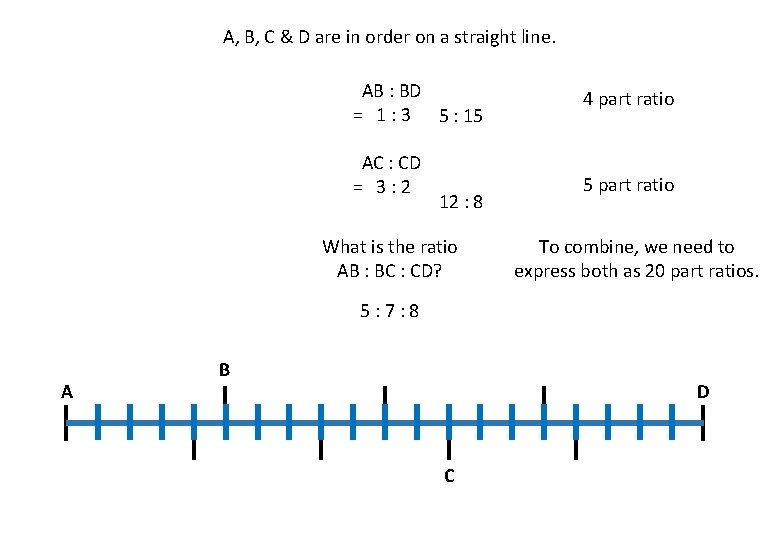 A, B, C & D are in order on a straight line. AB :