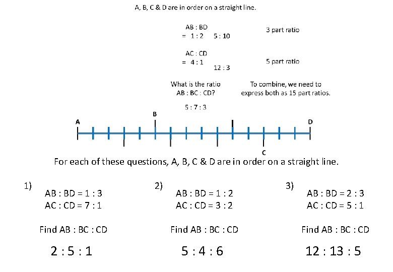 For each of these questions, A, B, C & D are in order on
