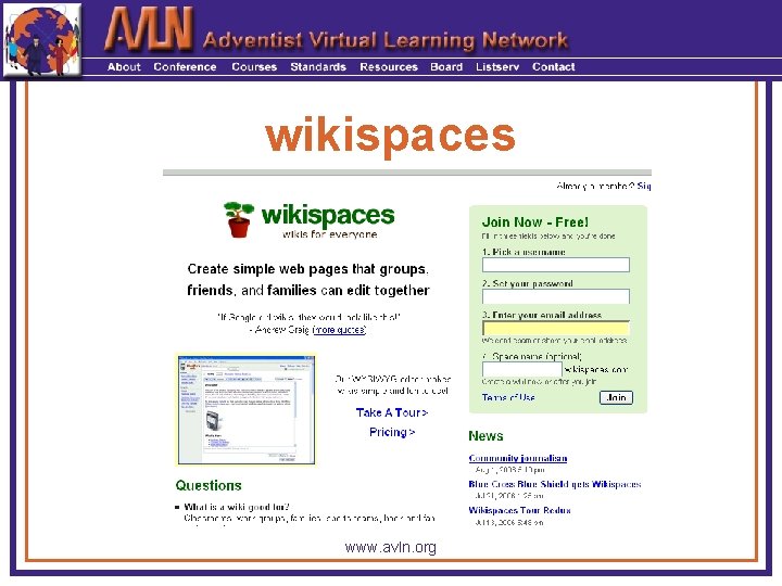 wikispaces www. avln. org 