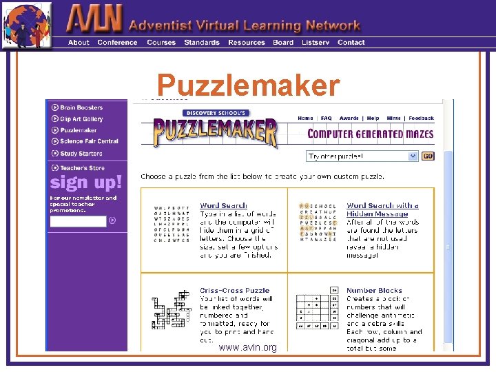 Puzzlemaker www. avln. org 
