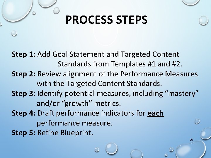 PROCESS STEPS Step 1: Add Goal Statement and Targeted Content Standards from Templates #1