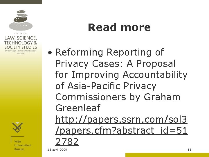 Read more • Reforming Reporting of Privacy Cases: A Proposal for Improving Accountability of